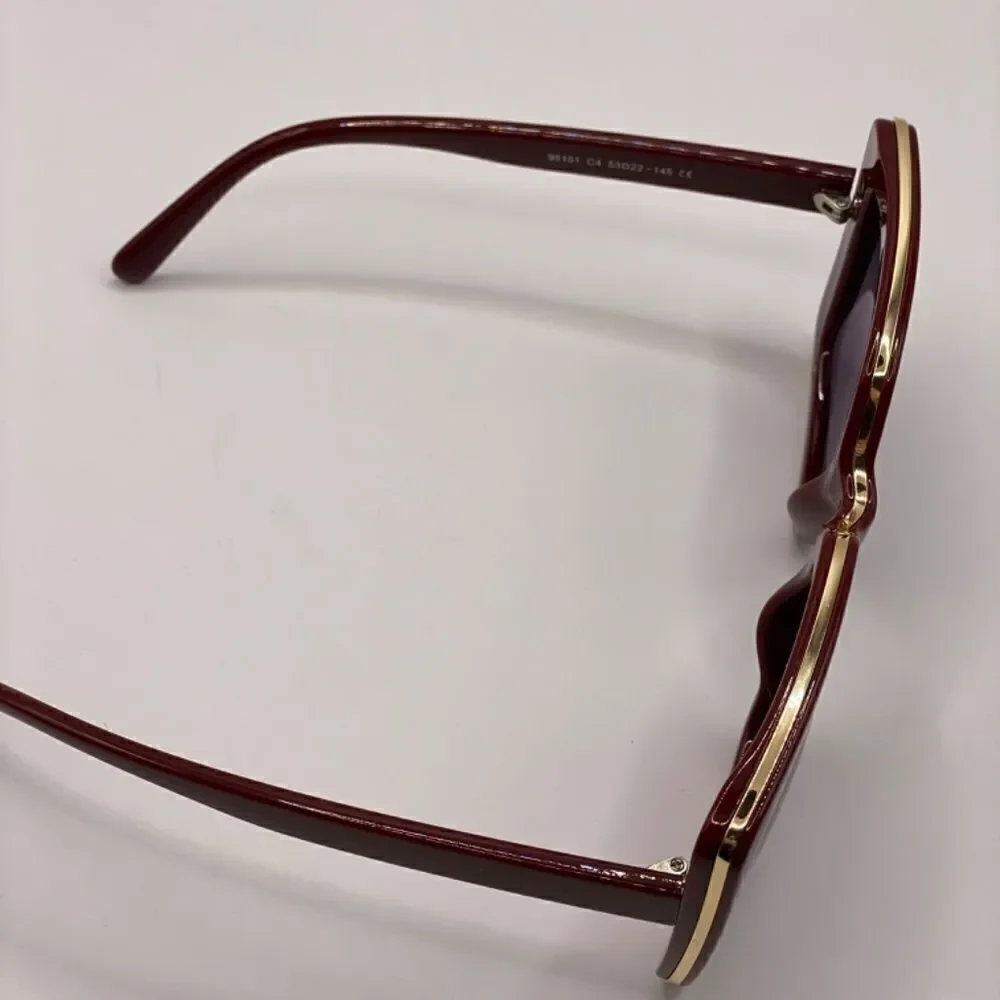 0005 Minclaa Oversized Burgundy Sunglasses NWOT